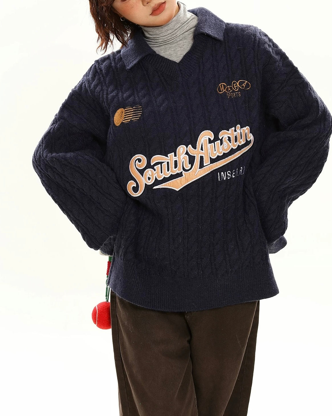 復古刺綉休閑毛衣