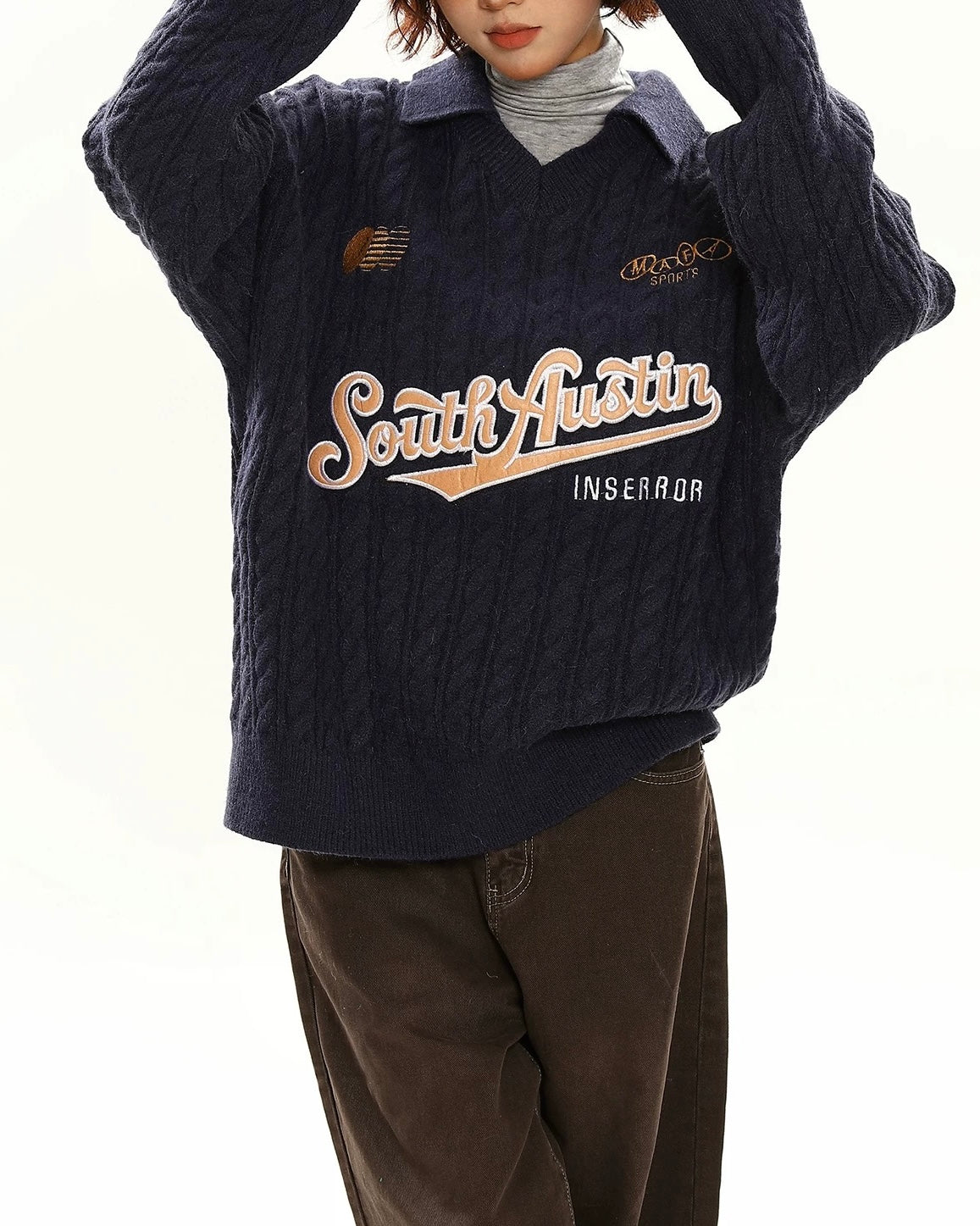 復古刺綉休閑毛衣