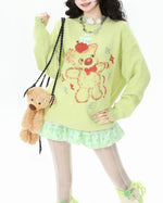 雙肩包玩偶情侶針織衫