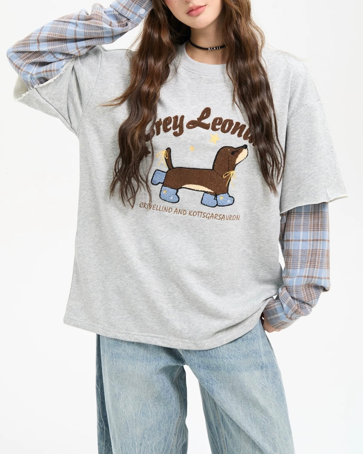 臘腸小狗假兩件長袖