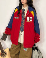 레트로 자수 패치워크 재킷