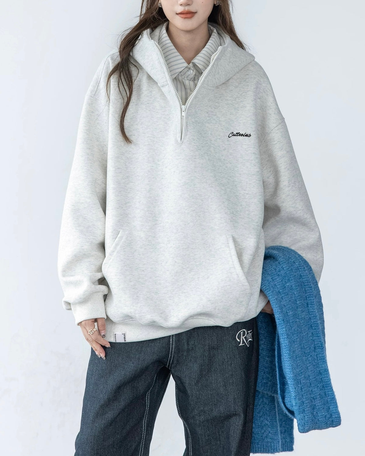 復古立領連帽外套