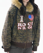 Retro letter thick coat