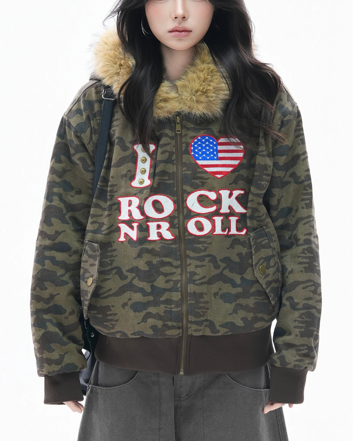 Retro letter thick coat