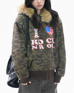 Retro letter thick coat