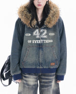 Distressed and thick denim jacket