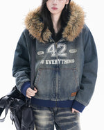 Distressed and thick denim jacket