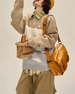 레트로 컬러 블록 폴라베어 스웨터