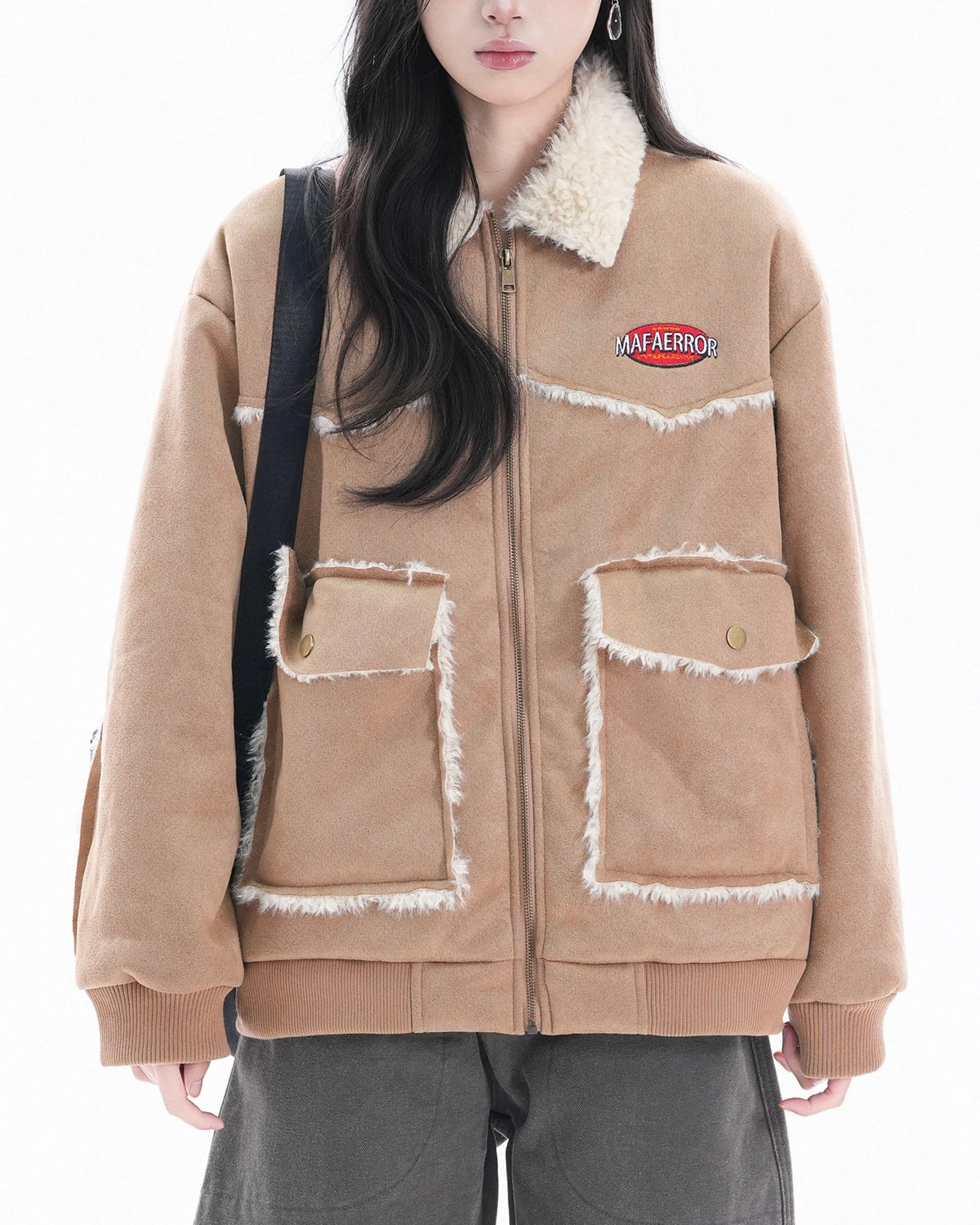 Retro letter embroidered jacket