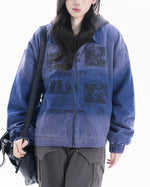 Washed fleece-lined jacket