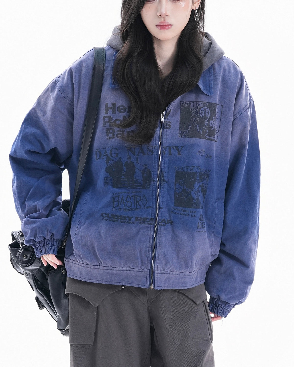 Washed fleece-lined jacket