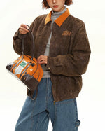 Retro patchwork letter jacket