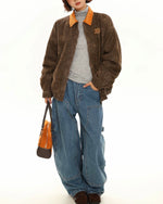 Retro patchwork letter jacket