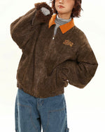 Retro patchwork letter jacket