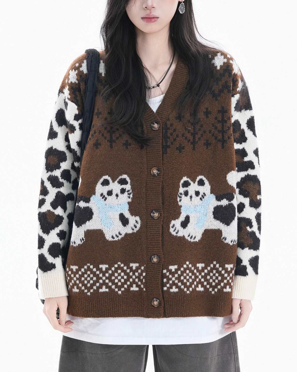 復古趣味小貓咪毛衣