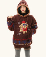 Retro puppy knit sweater