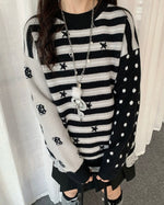 Star-striped knit sweater