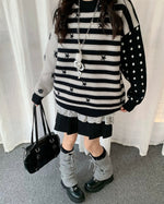 Star-striped knit sweater