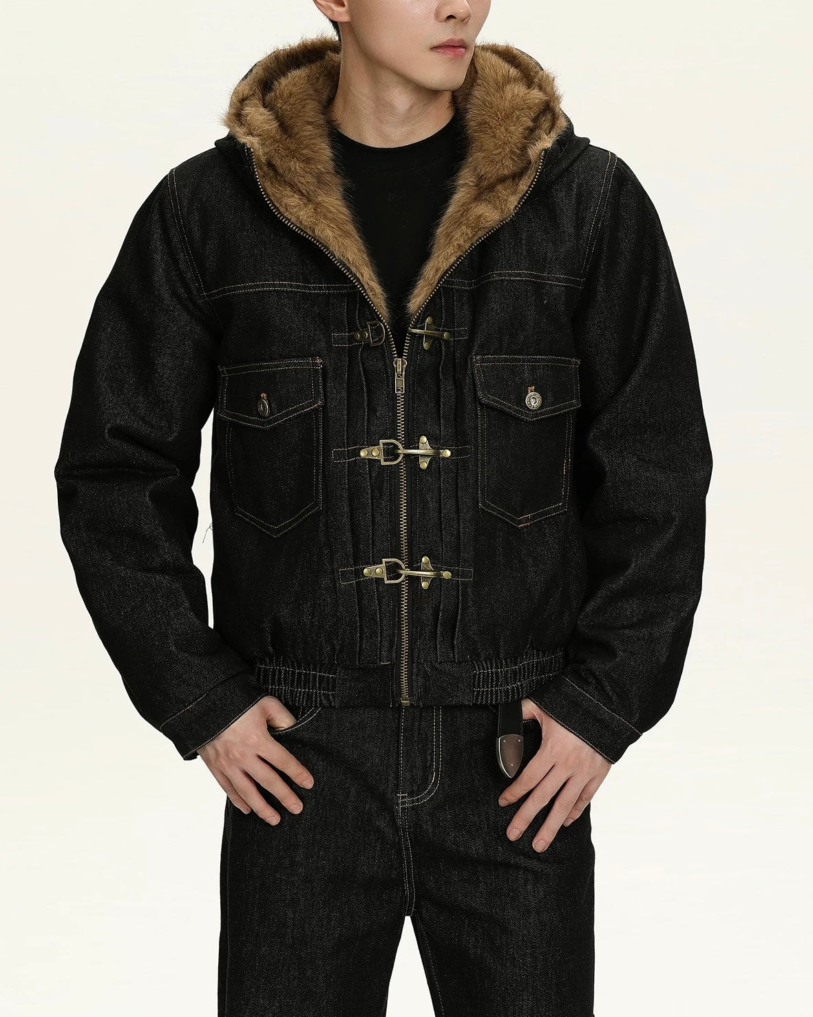 Retro hooded cotton jacket