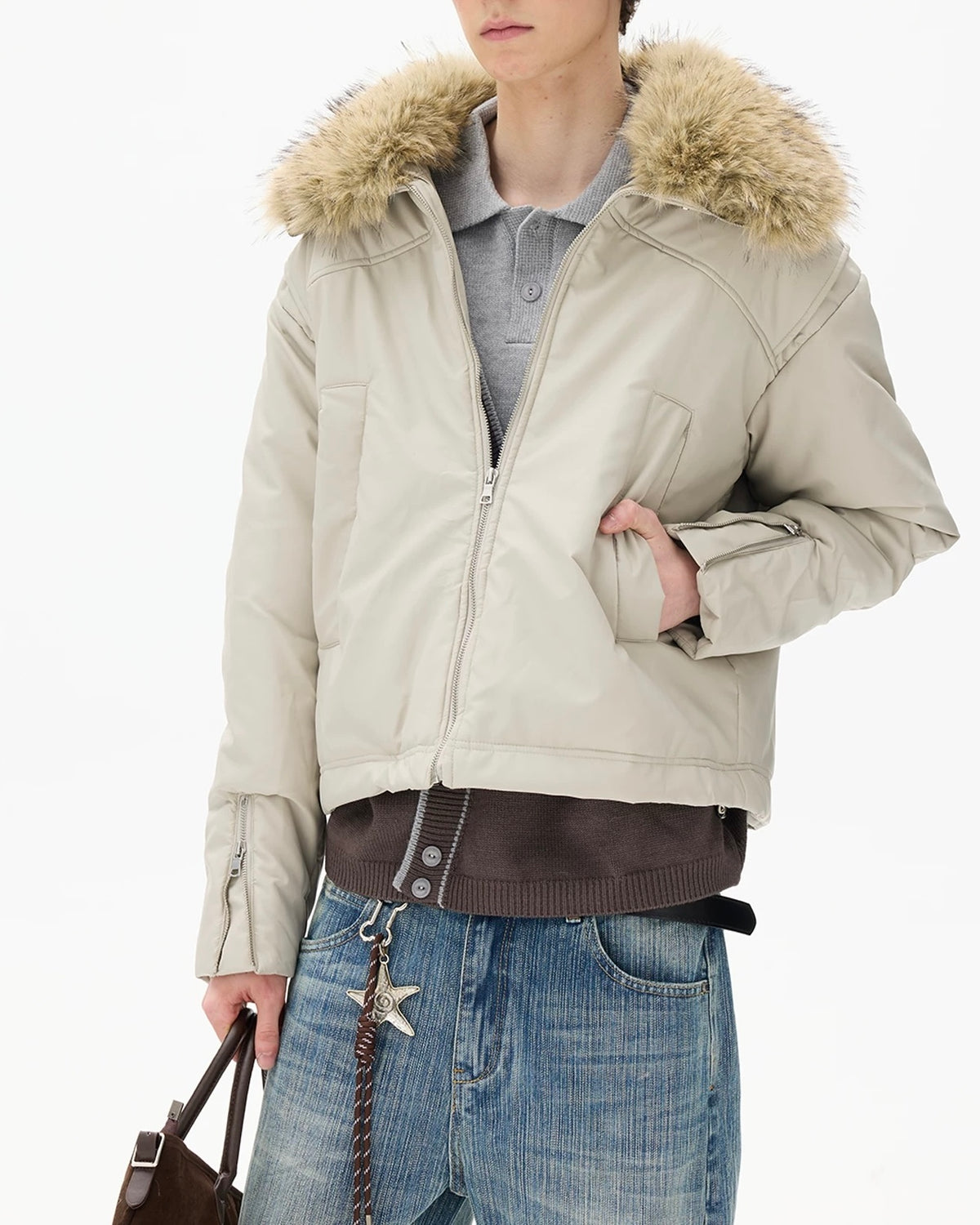 休閑百搭棉服外套