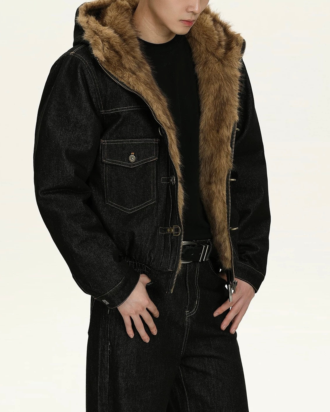 Retro hooded cotton jacket