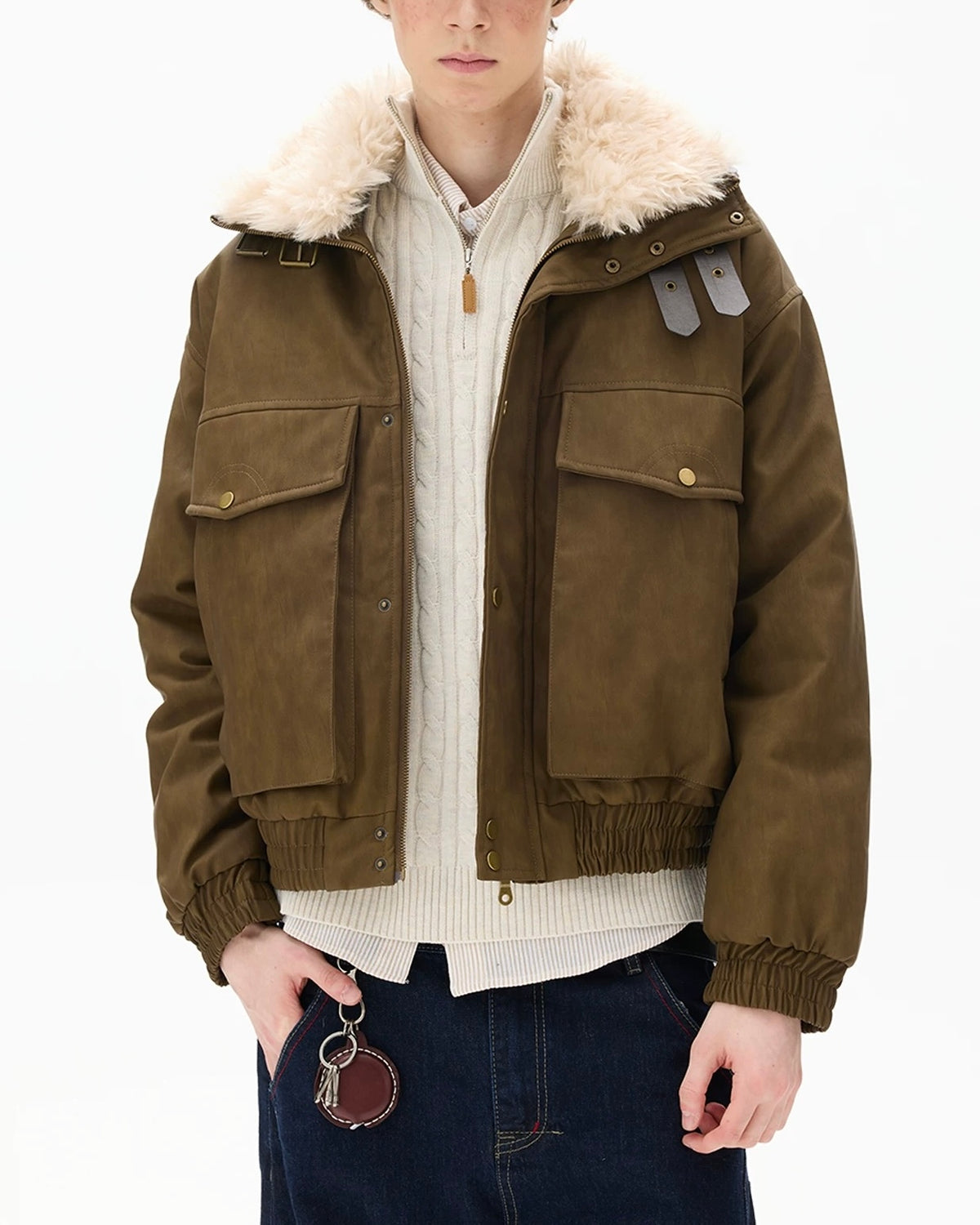 Simple and versatile lapel cotton coat