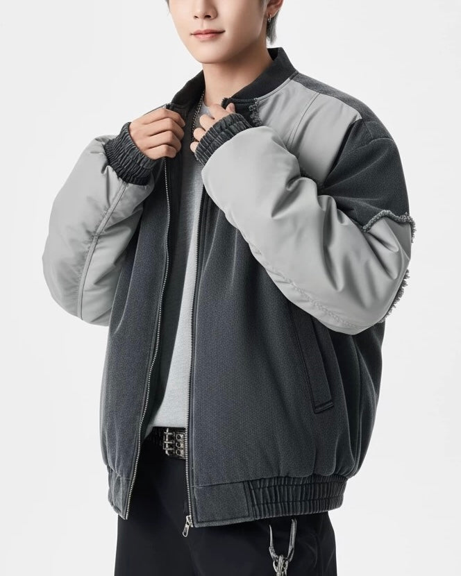 Unique color-blocked patchwork jacket