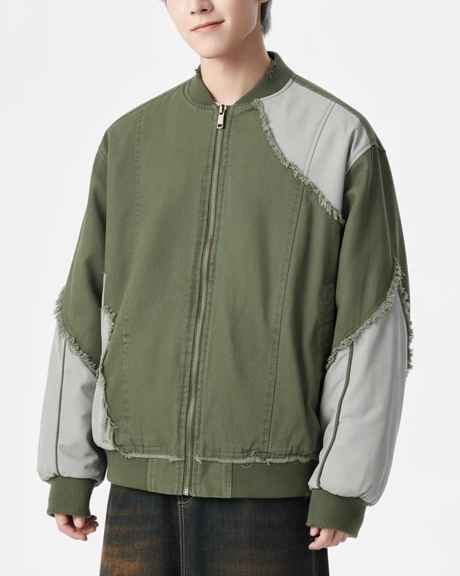 Unique color-blocked patchwork jacket