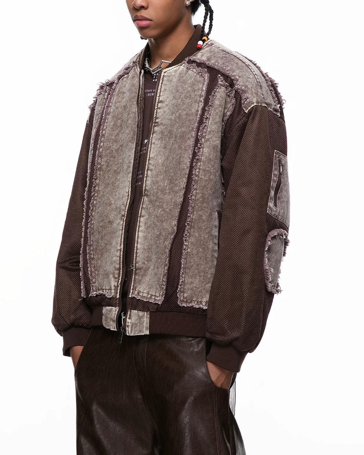 Unique color-blocked patchwork jacket