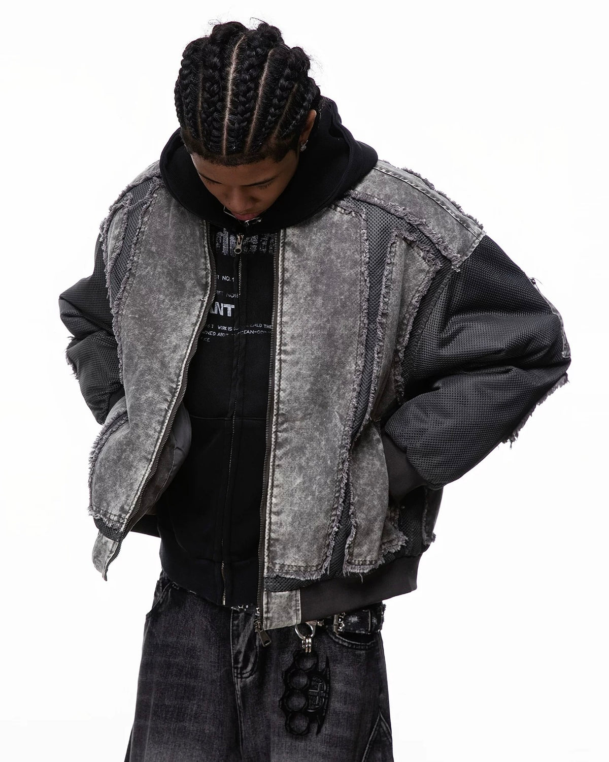 Unique color-blocked patchwork jacket