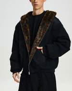 Patchwork cotton-padded jacket