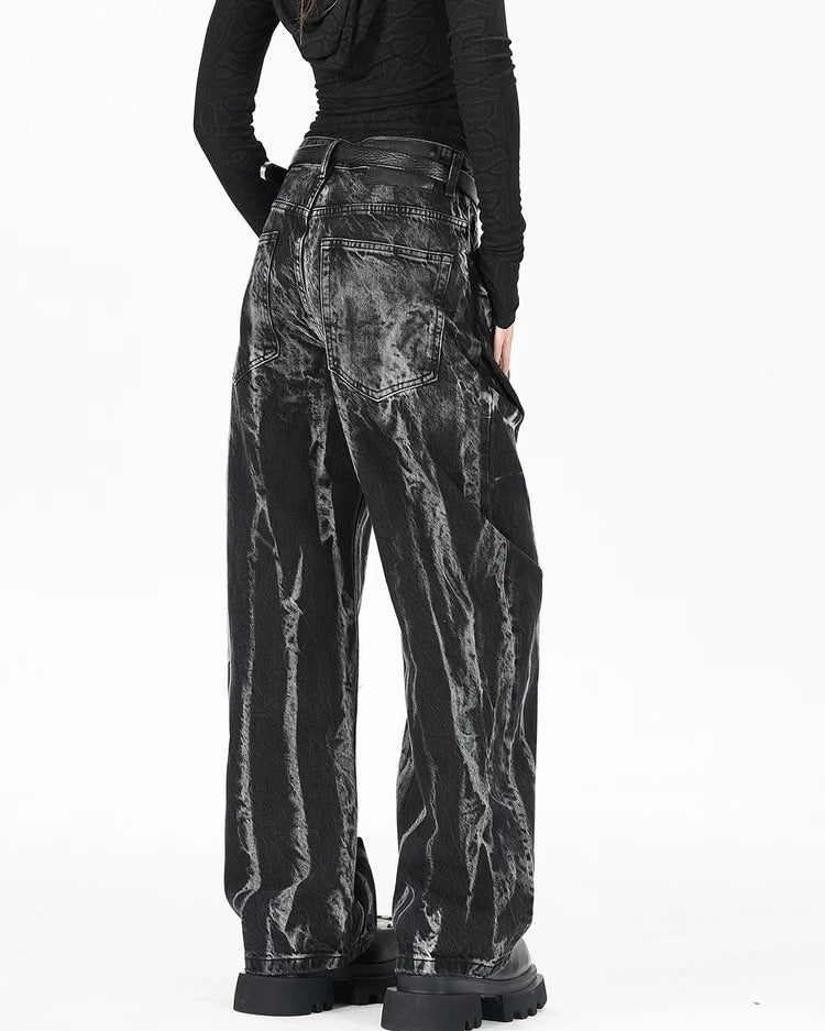 休閑個性牛仔長褲