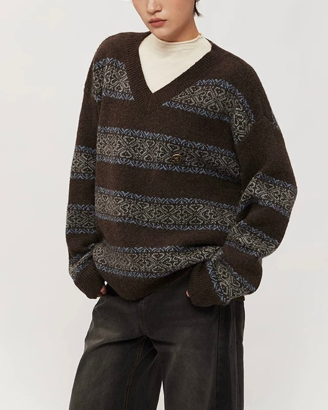 레트로 스트라이프 스웨터