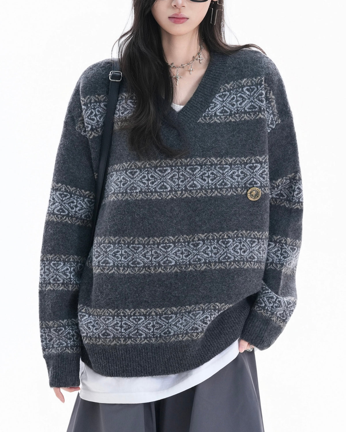 레트로 스트라이프 스웨터