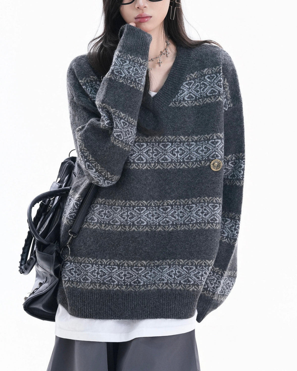 레트로 스트라이프 스웨터