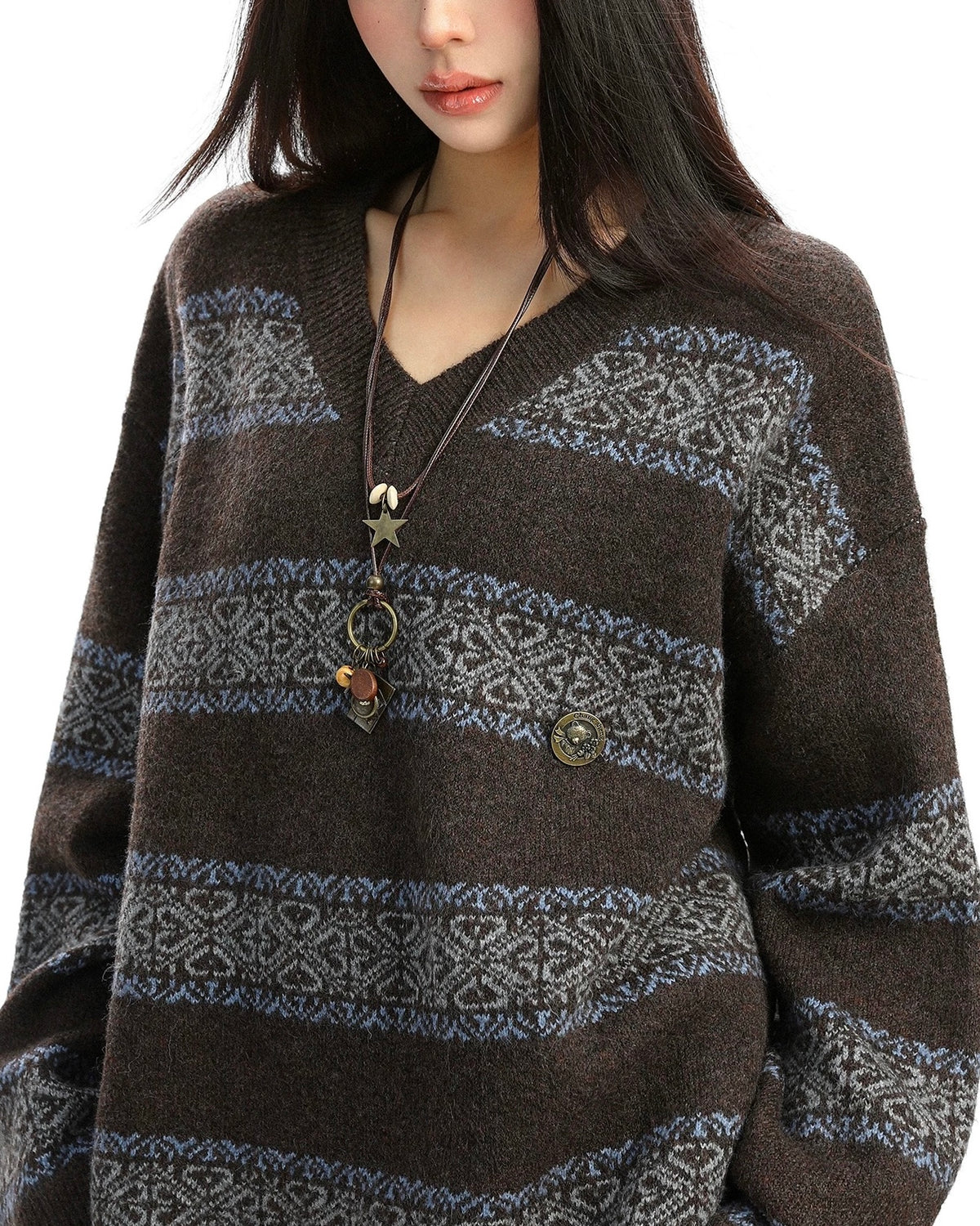 레트로 스트라이프 스웨터