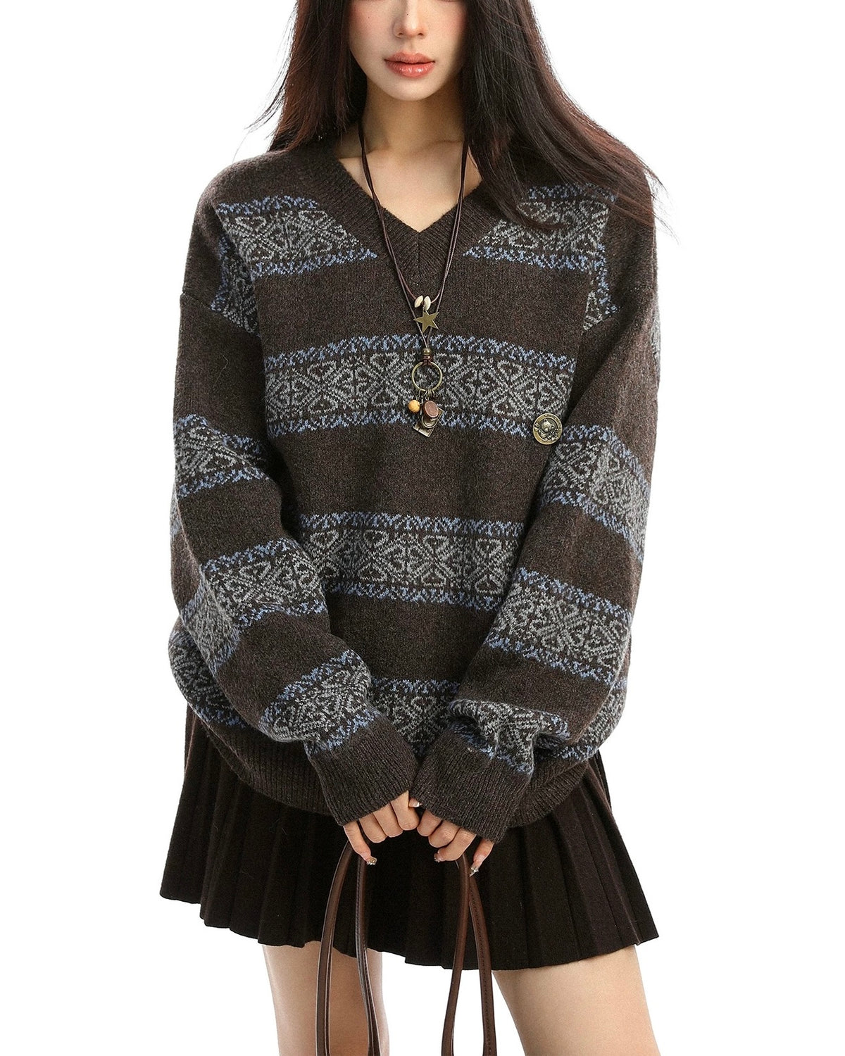 레트로 스트라이프 스웨터