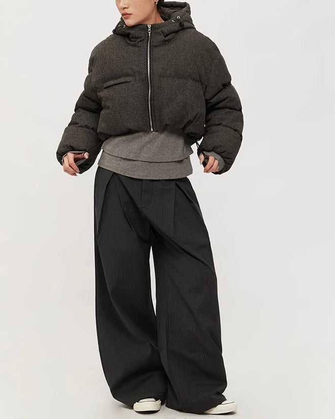 Hooded cropped jacket