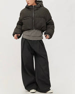 Hooded cropped jacket