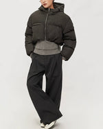 Hooded cropped jacket