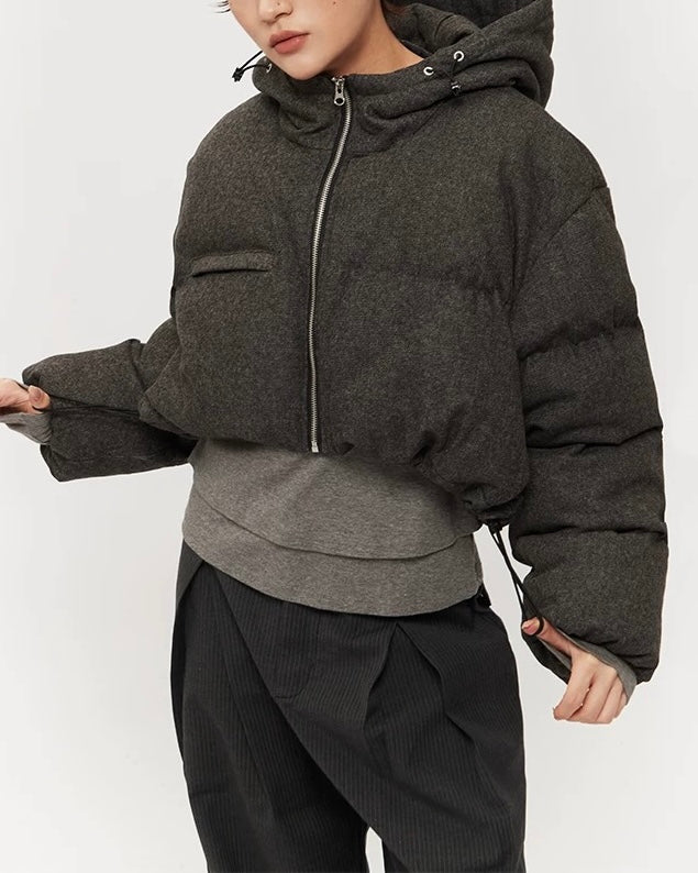 Hooded cropped jacket