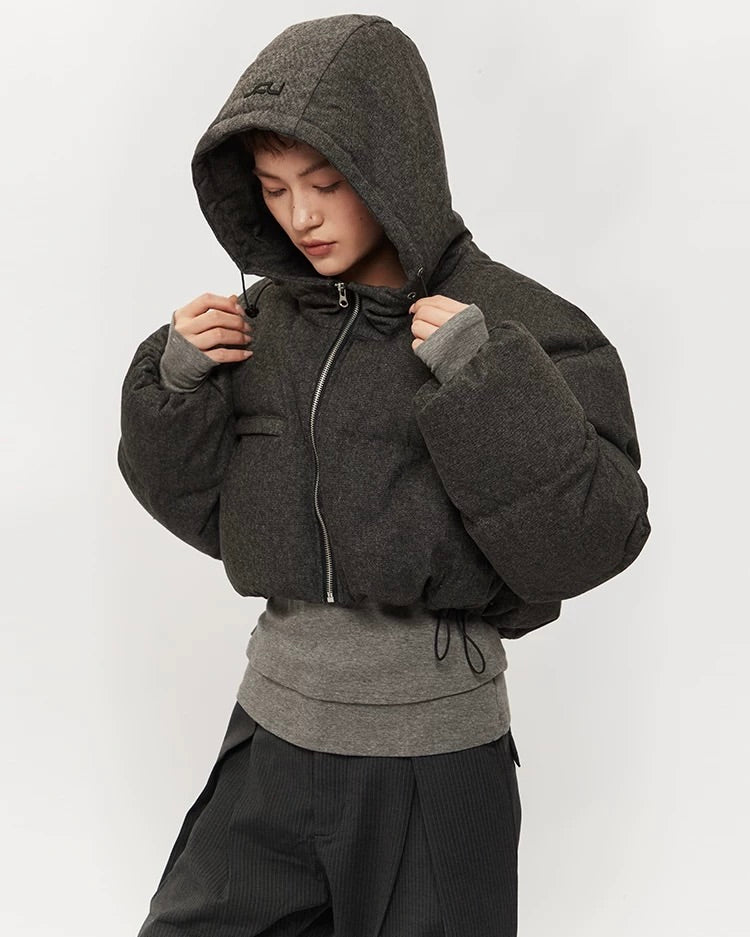 Hooded cropped jacket