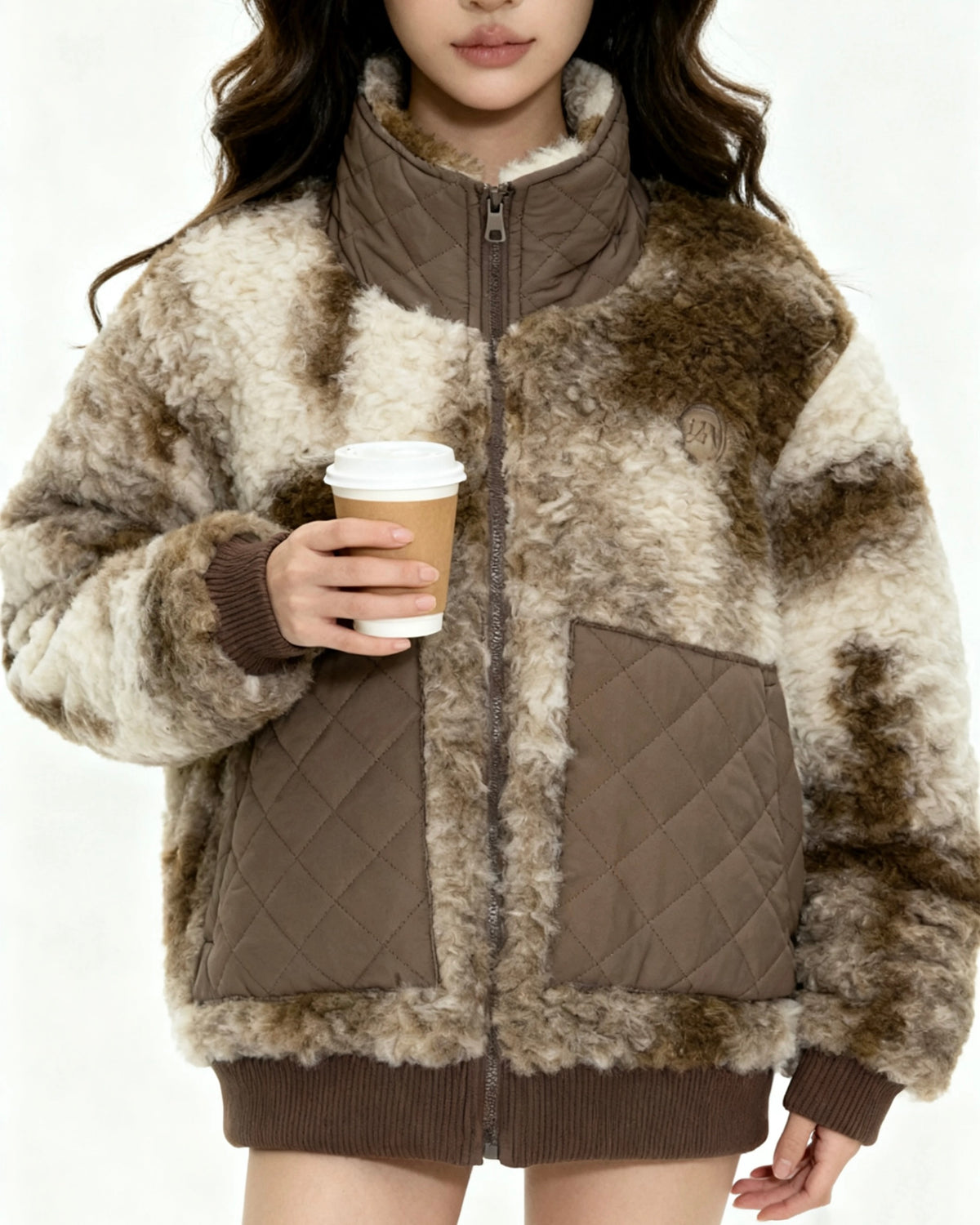 Thickened lambskin cotton-padded coat (women's style)