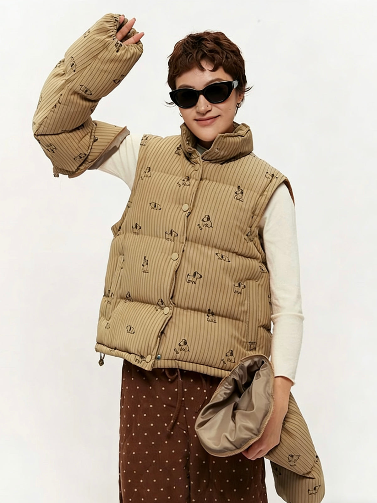 탈부착 가능한 캐주얼 베스트 재킷