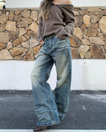 Distressed casual trousers