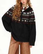 Hooded knit cardigan