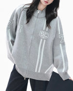 컬러 블록 니트 소재의 활용도 높은 코트