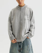 컬러 블록 니트 소재의 활용도 높은 코트