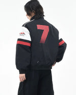 Patchwork racing suit jacket