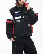 Patchwork racing suit jacket